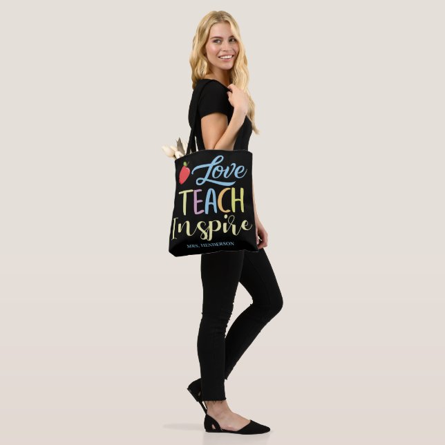 Bolsa Tote Professor de Citação Colorida Inspire Personalizad (No(a) Modelo)
