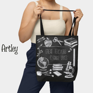 Bolsa Tote Professor de escola primária negra inspiracional