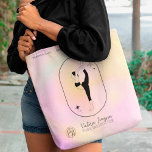 Bolsa Tote Professor de estúdio de instrutores Yoga, estrela<br><div class="desc">O moderno verde amarelo e rosa,  com estrelas,  formas geométricas e yoga,  posiciona a silhueta de professor de estúdio Yoga. Adicione seu logotipo.</div>