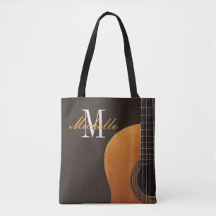 Bolsa Tote Professor de guitarra com nome personalizado e alu