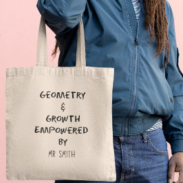 Bolsa Tote Professor de Matemática Personalizado Geometria & 