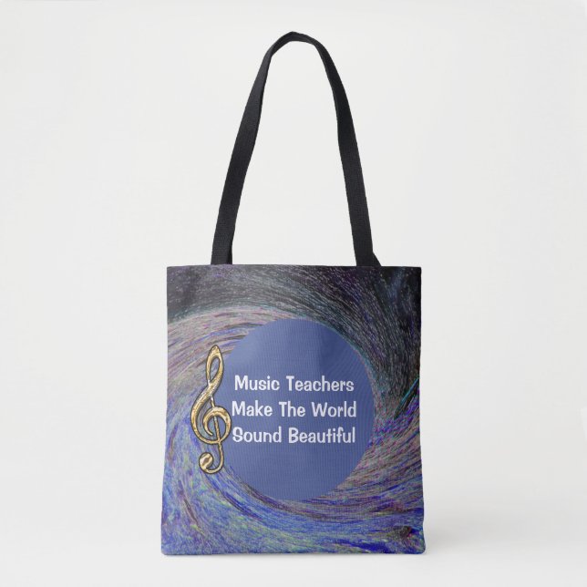 Bolsa Tote Professor de Música Obrigado Escola de Sujeira Azu (Frente)