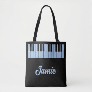 Bolsa Tote Professor de Música Pastel Azul Teclado de Piano N