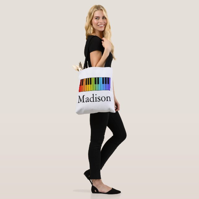 Bolsa Tote Professor de Música Teclado de Piano Arco-íris Per (No(a) Modelo)
