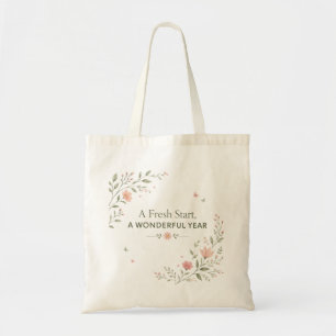 Bolsa Tote Professor de Novo Ano Letivo Floral Início Fresco