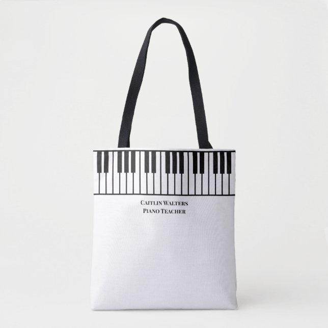 Bolsa Tote Professor de Piano Personalizado (Frente)