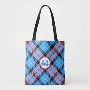 Bolsa Tote Professor de Script de Tartan Monograma, Xadrez Ro