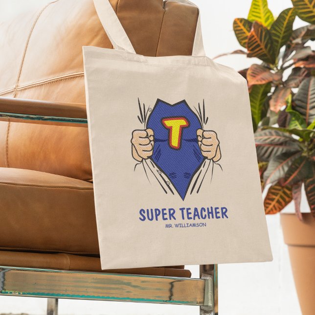 Bolsa Tote Professor de Super Herói legal (Criador carregado)