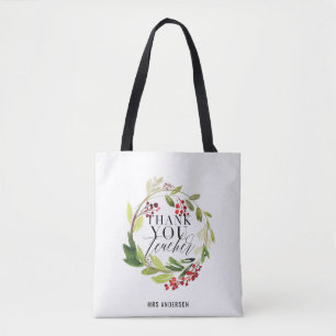 Bolsa Tote professor elegante de coroa floral