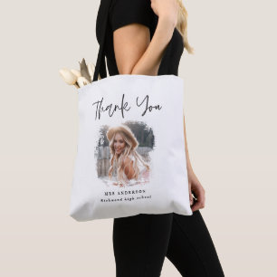 Bolsa Tote Professor elegante de fotografia com script branco