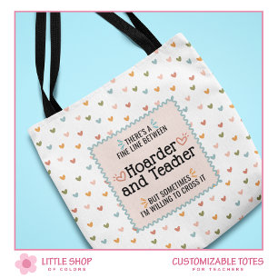 Bolsa Tote Professor Engraçado Acumulador de Material Escolar