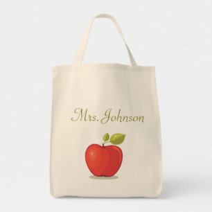 Bolsa Tote Professor especial Apple Name School Red