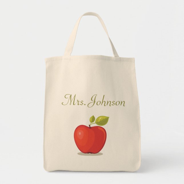 Bolsa Tote Professor especial Apple Name School Red (Frente)