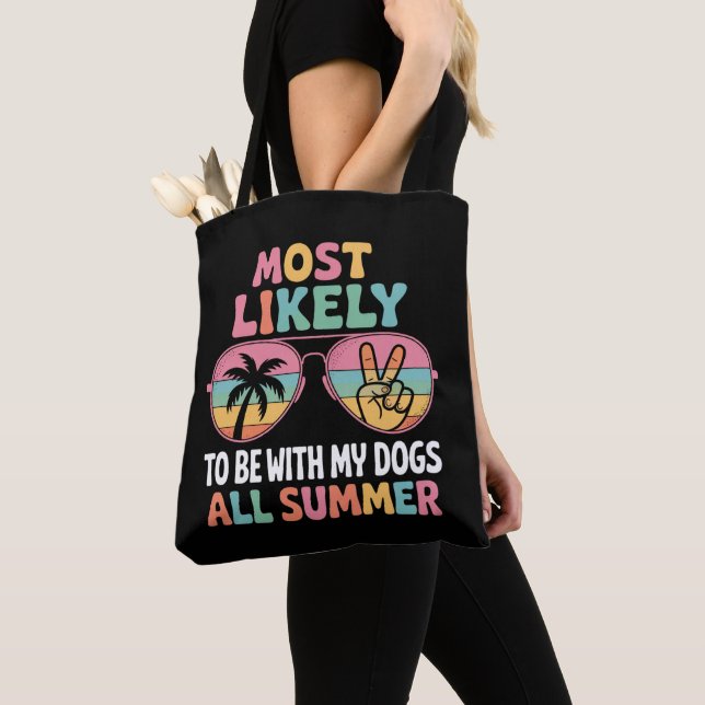 Bolsa Tote Professor Mais Propenso a Estar Com Meus Cachorros (Close Up)