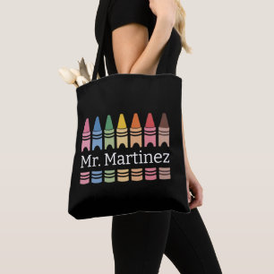 Bolsa Tote Professor Nome de Giz Personalizado Costas Fofo Vo