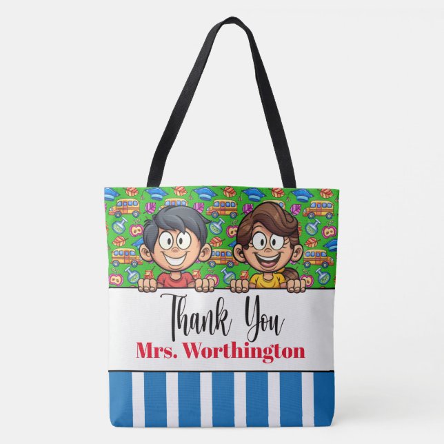 Bolsa Tote PROFESSOR Obrigado Com Nomes no VERSO!  (Frente)