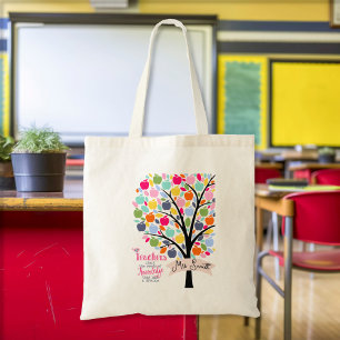 Bolsa Tote Professor obrigado de macieira colorida para você 