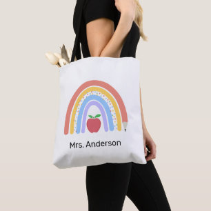 Bolsa Tote Professor Pastel Colorido Arco-Íris