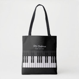 Bolsa Tote Professor Piano/Jogador Nome Personalizado e Músic