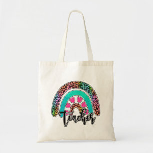 Bolsa Tote Professor Rainbow - Impressão Colorida Leopardo