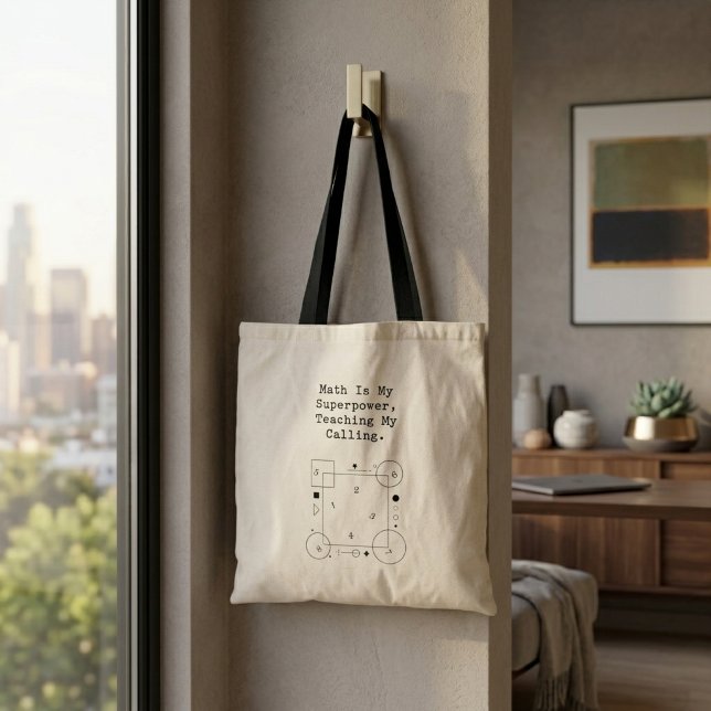 Bolsa Tote Professor Superpoder de Matemática | Vocação e Pai (Criador carregado)