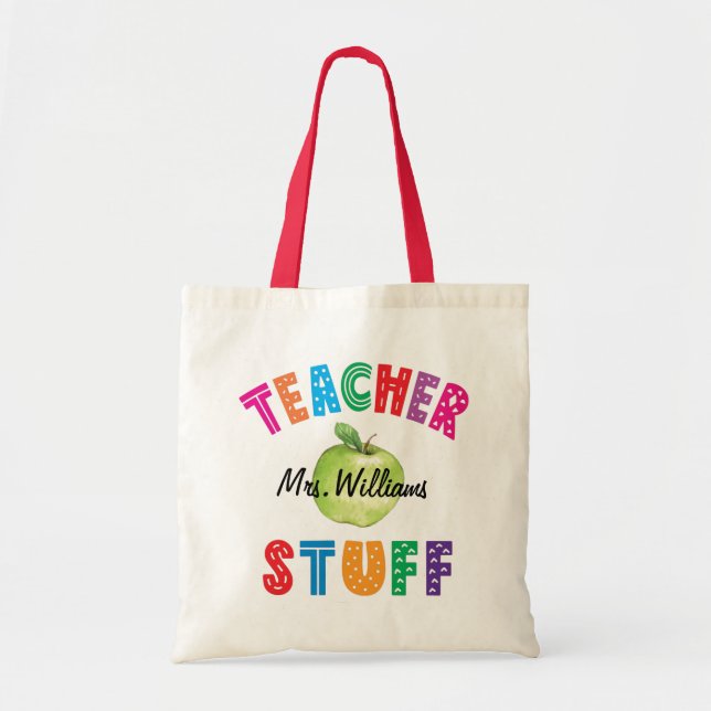 Bolsa Tote Professora Coisa Verde Apple (Frente)