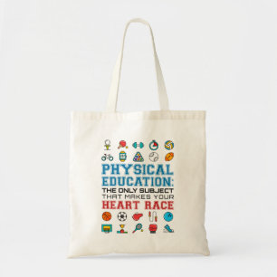 Bolsa Tote Professora do PE Phys Ed Gym Coach Heart Race