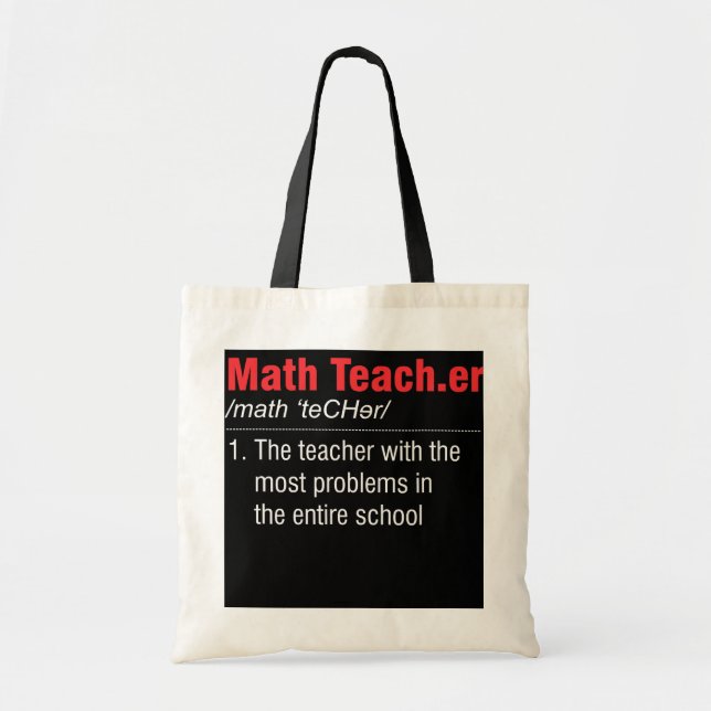 Bolsa Tote Professora Encantada Em Definição De Matemática Co (Frente)