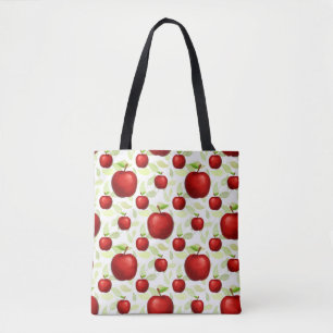 Bolsa Tote Professora Padrões de Árvore de Apple Pré-Escolar
