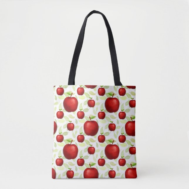 Bolsa Tote Professora Padrões de Árvore de Apple Pré-Escolar  (Frente)