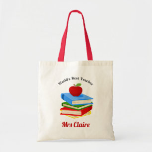 Bolsa Tote Professora Personalizada de Livros e Apple