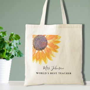 Bolsa Tote Professora Rustic Sunflower
