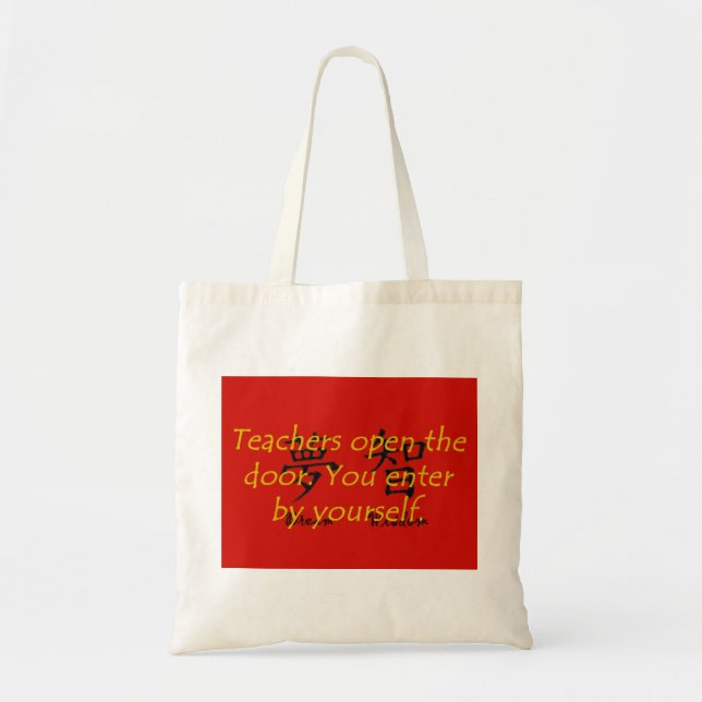 Bolsa Tote Professores abrem a porta - provérbio chinês (Frente)
