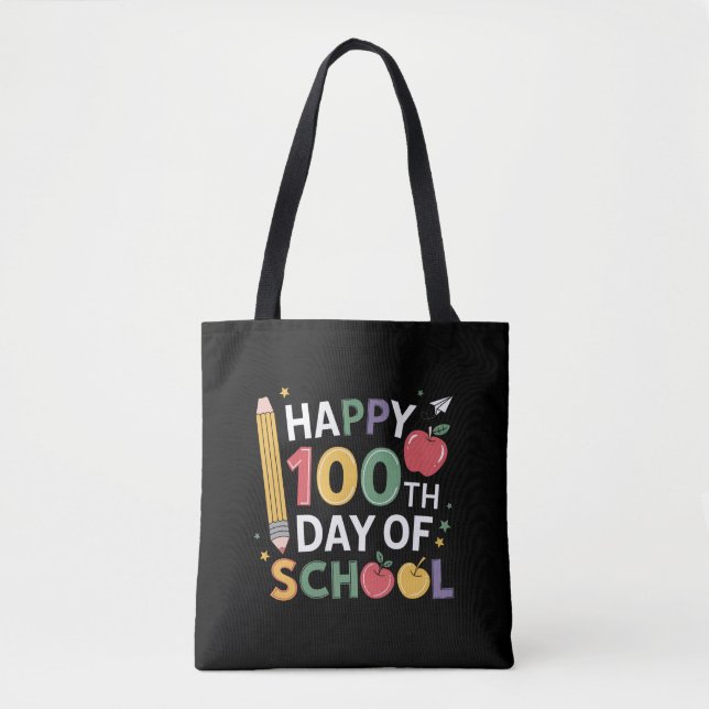 Bolsa Tote Professores do 100º Dia de Aula Feliz 100 Dias (Frente)