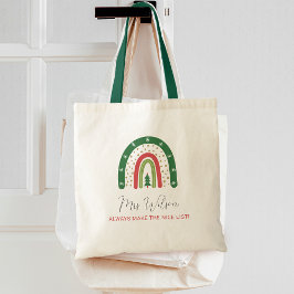 Bolsa Tote Professores do Natal Lista Legal Arco-íris