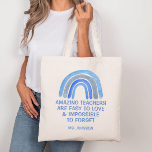Bolsa Tote Professores Incríveis São Fáceis de Amar Arco-íris