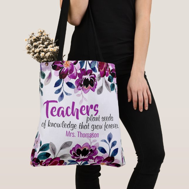 Bolsa Tote Professores Plantam Sementes de Professores Conhec (Close Up)