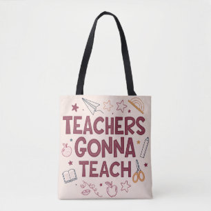 Bolsa Tote Professores Vão Ensinar Professor Rosa Fofo 