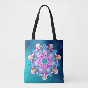 Bolsa Tote *~* profundamente na mandala cura da paz do