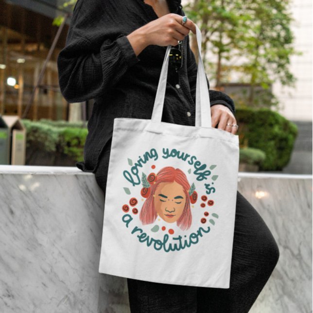 Bolsa Tote Projeto Floral de Mulher Pacífica (Criador carregado)