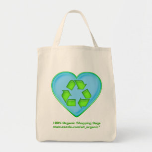 Bolsa Tote Promo da sacola do coração do oceano do reciclag