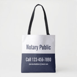 Bolsa Tote Promocional azul e branco da meia-noite pública no