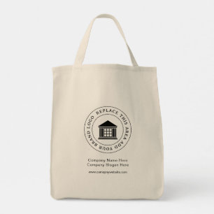 Bolsa Tote Promocional de logotipo de empresa simples e minim