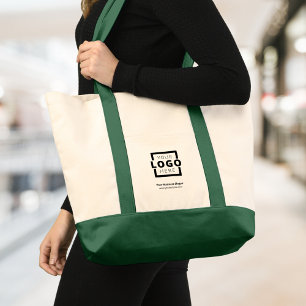 Bolsa Tote Promocional verde da marca de logotipo da empresa