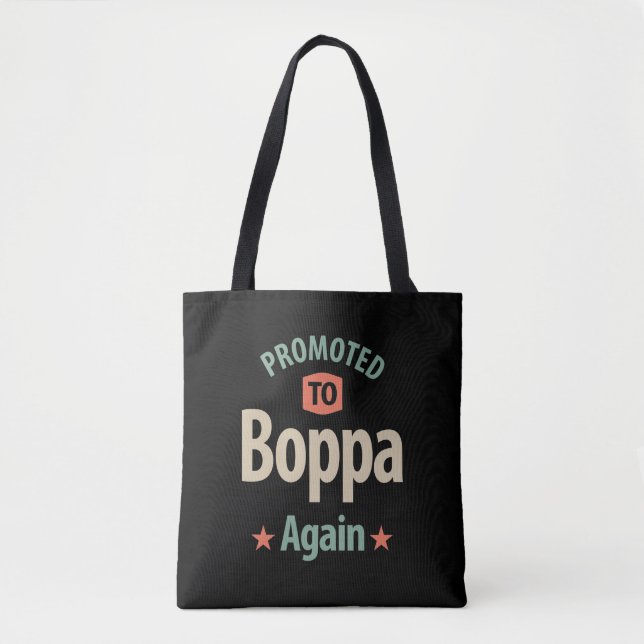 Bolsa Tote Promovido A Boppa Novamente | Padre Avô Presente (Frente)