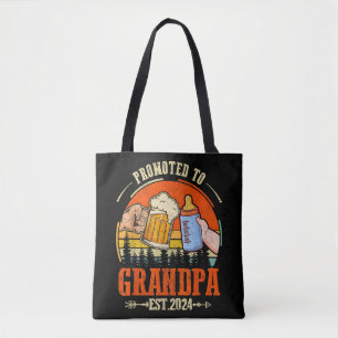 Bolsa Tote Promovido ao vovô Est 2024 Dia de os pais Retro No