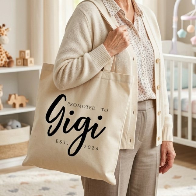 Bolsa Tote Promovido Para Avó Chic Script Diário (Criador carregado)