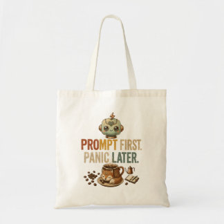 Bolsa Tote Prompt Primeiro Pânico Depois Camiseta Engraçada d