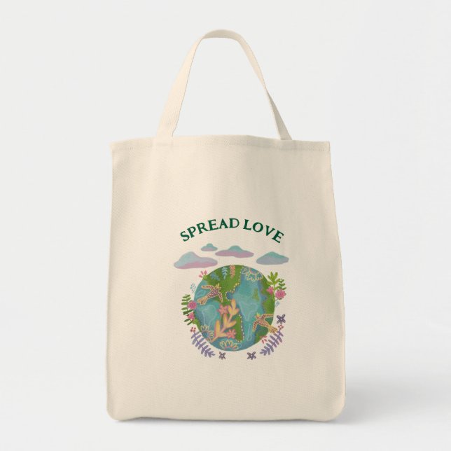 Bolsa Tote Propague o dia da Terra do Amor (Frente)