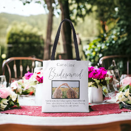 Bolsa Tote Proposta de Dama de Honra Foto Memórias Favoritas